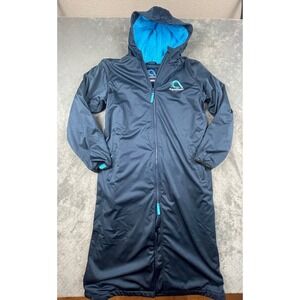 AquaDash Swim Parka Navy Blue Towel Lined Hooded Deck Coat Mens Womens Size S